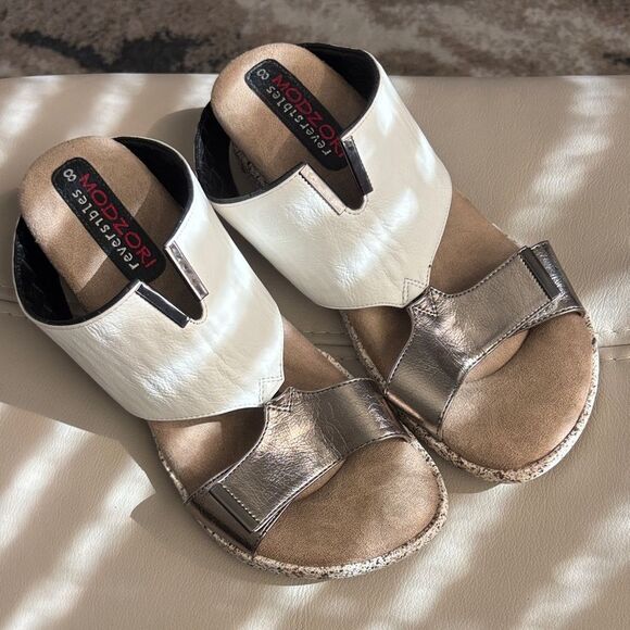 Modzori Reversibles Women's Sandals in Black, Silver, and white sz 8 - Picture 6 of 7